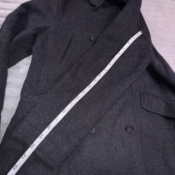 J. Crew Cashmere Blend Wool Pea Coat Women's Medium Double Breasted Gray - Picture 6 of 11
